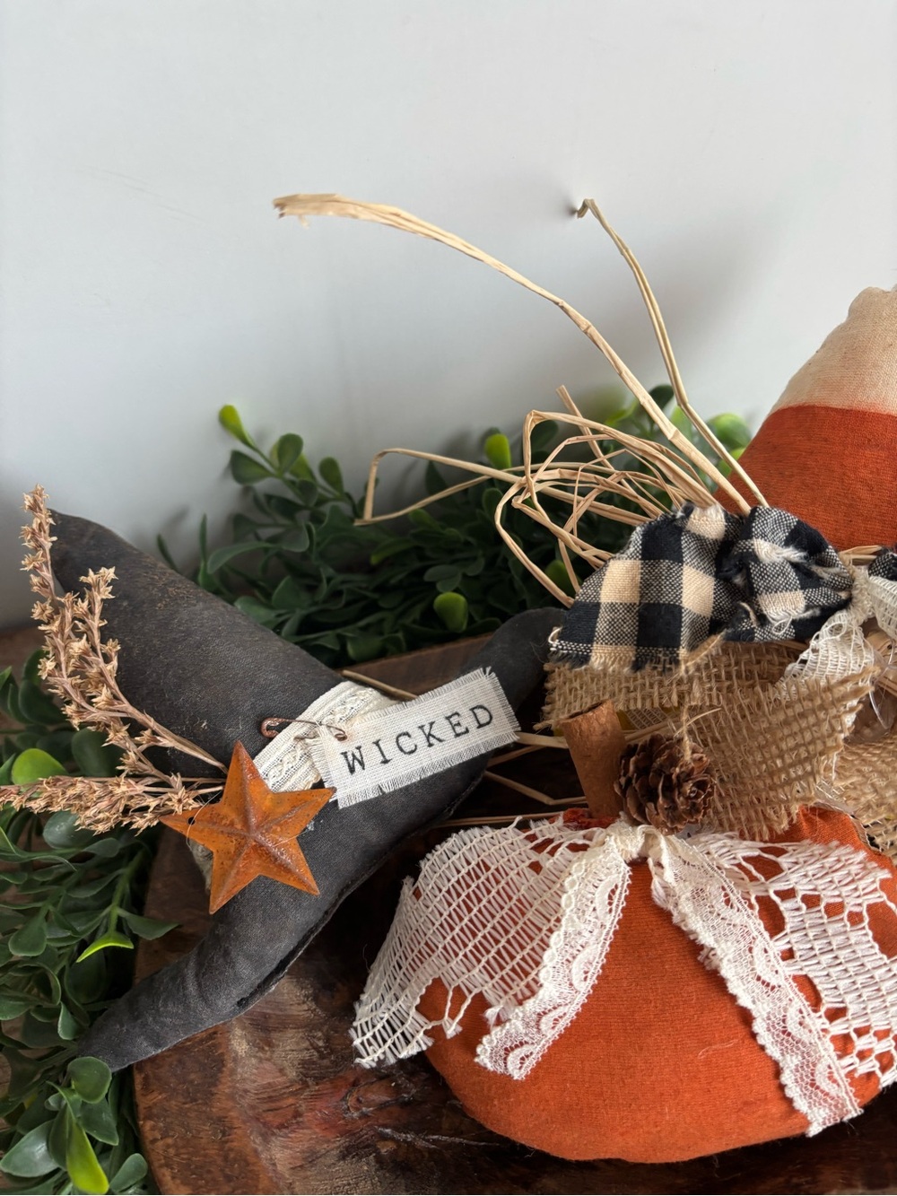 Rustic Farmhouse Pumpkin Bowl -Fillers Fall Accents Set 3 NEW Custom Final Sale